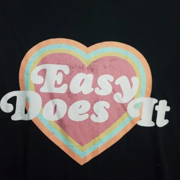 Wildfox NWT Women's Jet Black Easy Does It Graphic Tee Shirt, Size Medium - Picture 3 of 7